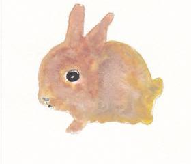 Cute Little Bunny Watercolor Art Print Painting